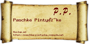 Paschke Pintyőke névjegykártya